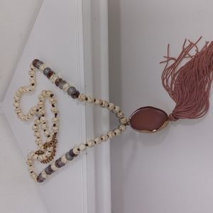 Tassel Stone Gold Color Long Beautiful Stylish Necklace